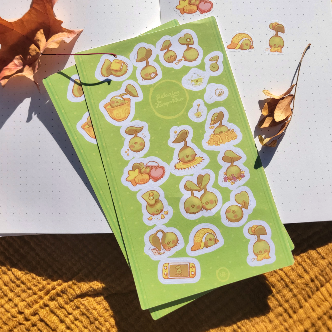 Relaxing Korpokkur Sticker Sheet