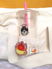 Load image into Gallery viewer, Lavender vanilla bean pin advertising Bobo Tea &amp; Juice. 10/10 amazing boba.
